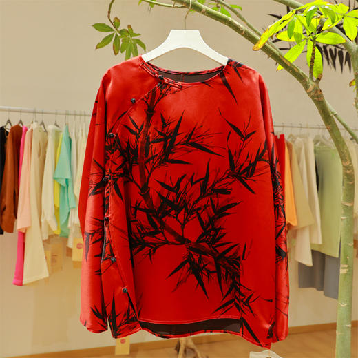 独坐幽篁-圆领套头衫（24808865Y-墨竹） 商品图0