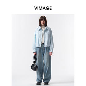 VIMAGE纬漫纪衬衫领时尚减龄冬季新款羽绒服V2411106