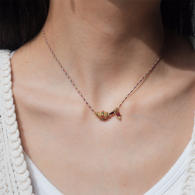 订购10周到｜DELPHES-NIKITA-胜利女神 祈祷轮 石榴石 项链［法国设计师］