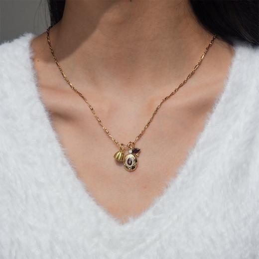 北京仓｜DELPHES-ALTHAEA-阿尔泰娅 莲蓬 石榴石 松石 水晶 项链［法国设计师］ 商品图0