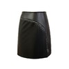 拉链分割柔软蛋白皮黑半裙 商品缩略图0