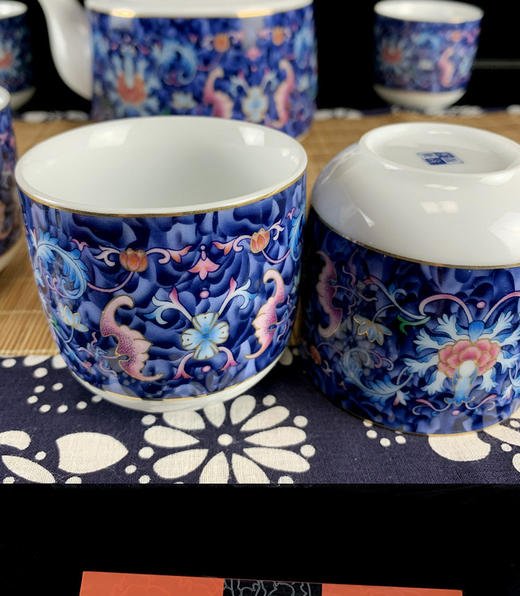 高档白瓷功夫茶具套装家用送礼办公室会客提梁泡茶壶茶杯一套成艺莲升富贵鹿鹤同春古道壶7入 商品图8