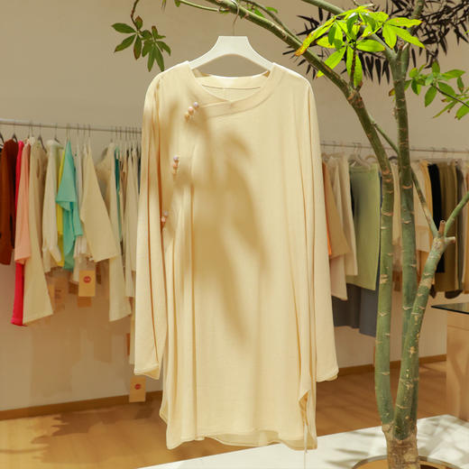 【抖音专属】新中式连衣裙(25807043Y-黄润) 商品图0