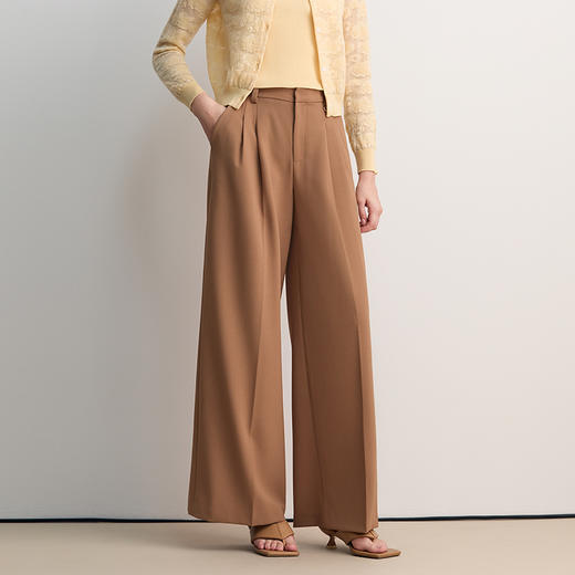 EITIE爱特爱气质通勤休闲裤显瘦高腰阔腿长裤2026春季新款8505208 商品图2