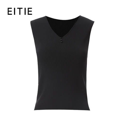 EITIE爱特爱V领无袖套头设计简约时尚百搭针织衫8501203 商品图8