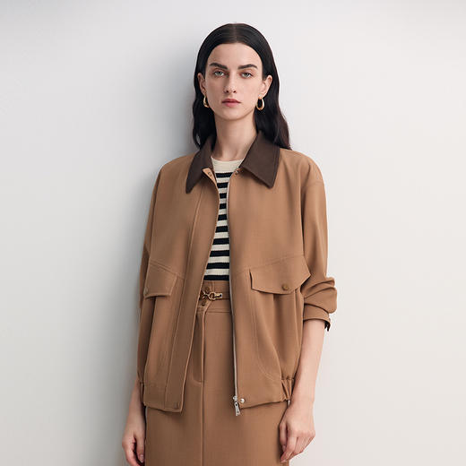 EITIE爱特爱简约通勤百搭收腰显瘦外套2026春季新款8503207 商品图2