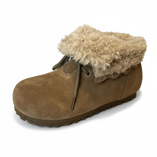 【厚绒保暖】西村名物2025年冬季新款厚底防滑毛绒内里舒适保暖毛毛鞋T25DS40031 商品图9