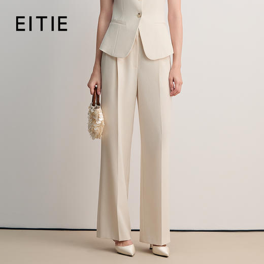 EITIE爱特爱2026春季新款利落简约百搭高腰直筒显瘦通勤西装裤8505207 商品图0