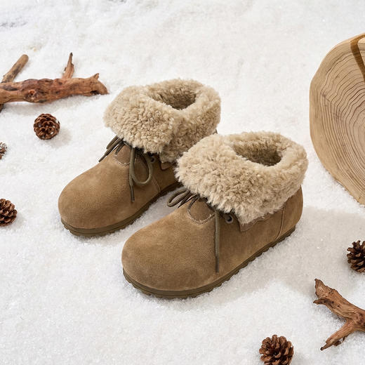 【厚绒保暖】西村名物2025年冬季新款厚底防滑毛绒内里舒适保暖毛毛鞋T25DS40031 商品图4