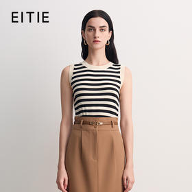 EITIE爱特爱2026春季新款时尚修身显瘦条纹背心针织衫8501213