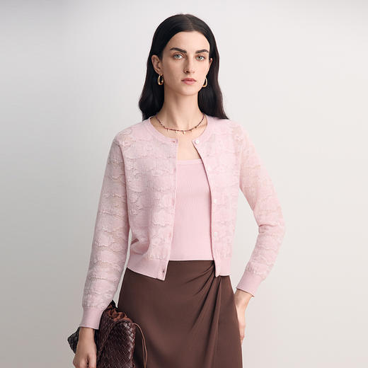 EITIE爱特爱真两件修身气质通勤显瘦针织开衫2026春季新款8501210 商品图7