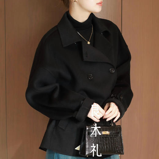 【特价不退换】【预售7天】良木礼蚕丝羊毛外套（腰带）（2713） 商品图1