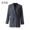 EITIE爱特爱袖里撞条纹面料翻袖口设计廓形时尚年轻长款西装外套8503204 商品缩略图6