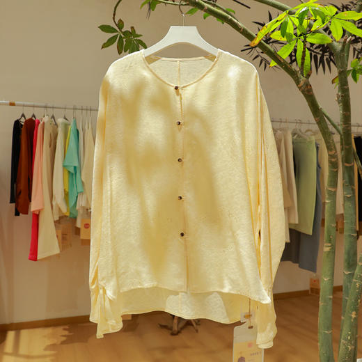 【抖音专属】新中式衬衣（25710021凝脂） 商品图0