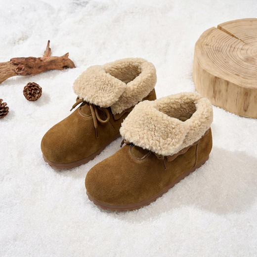 【厚绒保暖】西村名物2025年冬季新款厚底防滑毛绒内里舒适保暖毛毛鞋T25DS40031 商品图0