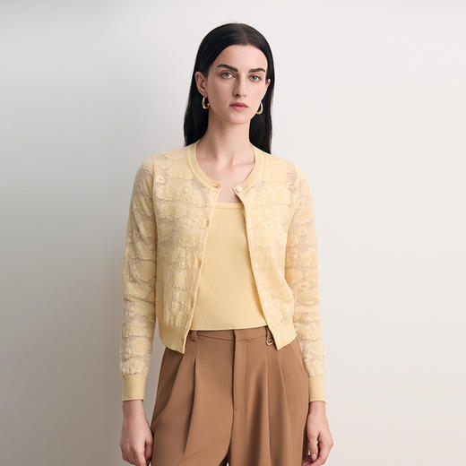 EITIE爱特爱真两件修身气质通勤显瘦针织开衫2026春季新款8501210 商品图5