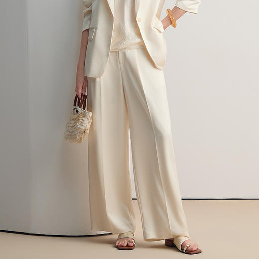 EITIE爱特爱2026春季新款利落简约百搭高腰直筒显瘦通勤西装裤8505207 商品图5