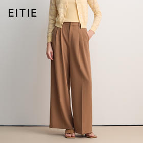 EITIE爱特爱气质通勤休闲裤显瘦高腰阔腿长裤2026春季新款8505208