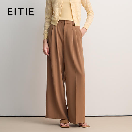 EITIE爱特爱气质通勤休闲裤显瘦高腰阔腿长裤2026春季新款8505208 商品图0