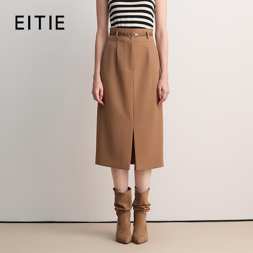 EITIE爱特爱2026春季新款时尚高腰百搭直筒显瘦半身裙8506203 商品图0
