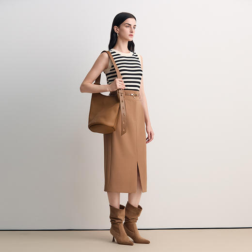 EITIE爱特爱2026春季新款时尚修身显瘦条纹背心针织衫8501213 商品图1