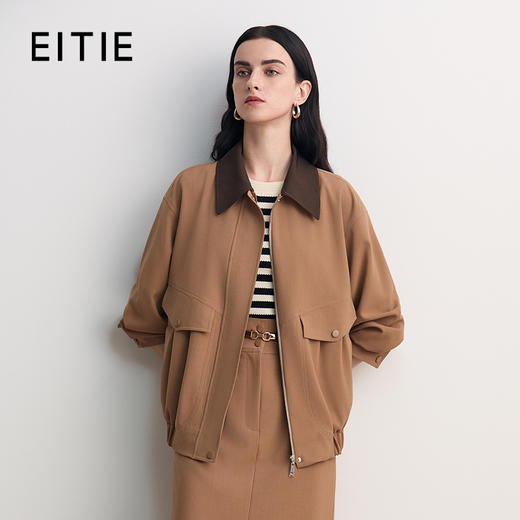 EITIE爱特爱简约通勤百搭收腰显瘦外套2026春季新款8503207 商品图0