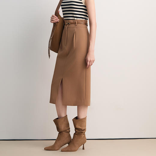 EITIE爱特爱2026春季新款时尚高腰百搭直筒显瘦半身裙8506203 商品图3