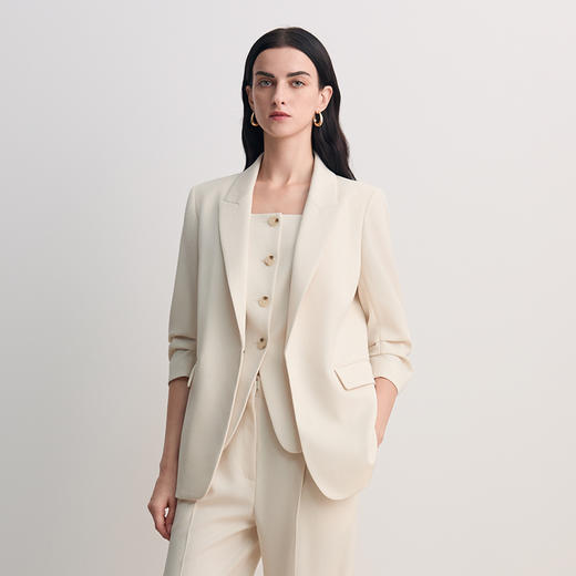 EITIE爱特爱气质干练修身七分袖显瘦西装外套2026春新款8503205 商品图4