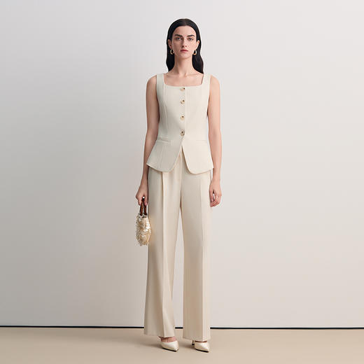 EITIE爱特爱显瘦简约时尚通勤收腰无袖西装马甲上衣2026春季新款8503206 商品图1