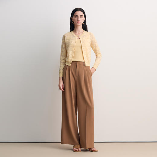 EITIE爱特爱气质通勤休闲裤显瘦高腰阔腿长裤2026春季新款8505208 商品图1