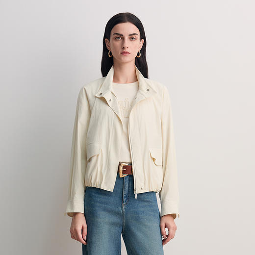 EITIE爱特爱简约纯色宽松显瘦百搭休闲短款外套2026春季新款8503209 商品图4