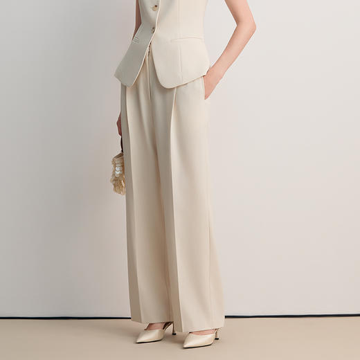 EITIE爱特爱2026春季新款利落简约百搭高腰直筒显瘦通勤西装裤8505207 商品图2