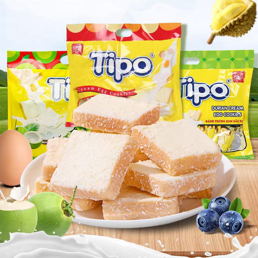越南进口Tipo面包干【牛奶味|榴莲口味|椰子味】135g~270g 商品图4