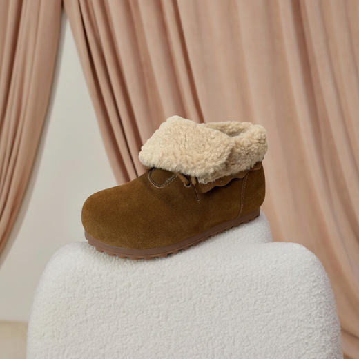 【厚绒保暖】西村名物2025年冬季新款厚底防滑毛绒内里舒适保暖毛毛鞋T25DS40031 商品图8