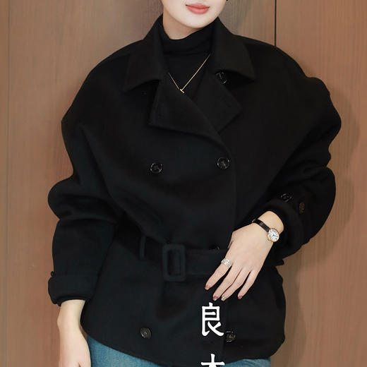 【特价不退换】【预售7天】良木礼蚕丝羊毛外套（腰带）（2713） 商品图4