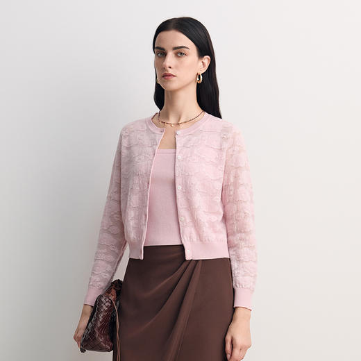 EITIE爱特爱真两件修身气质通勤显瘦针织开衫2026春季新款8501210 商品图9