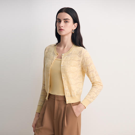 EITIE爱特爱真两件修身气质通勤显瘦针织开衫2026春季新款8501210 商品图4