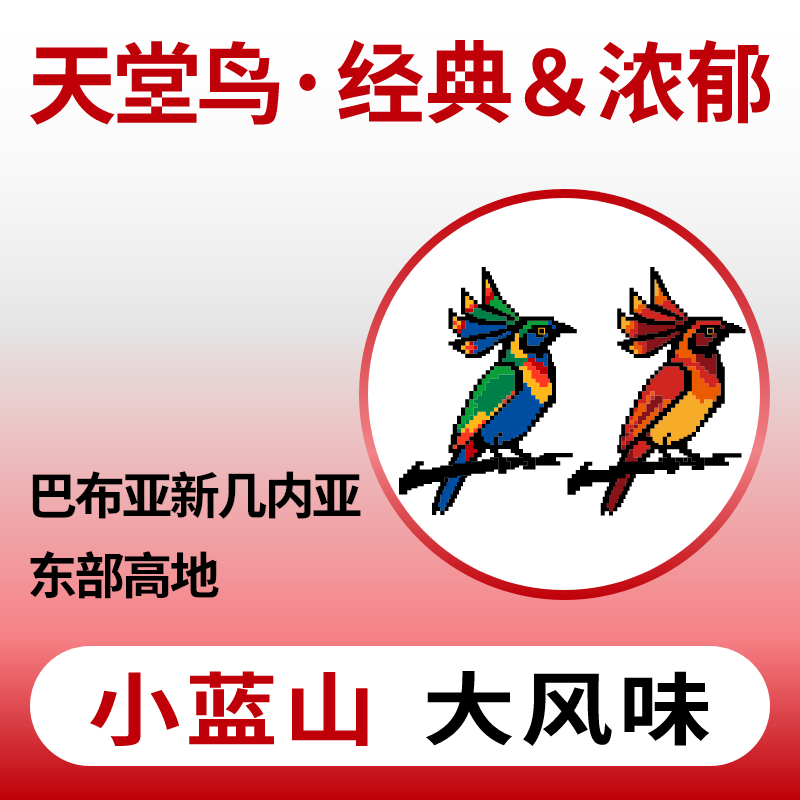 捌比特巴布亚新几内亚小蓝山天堂鸟 浓郁PNG水洗手冲精品咖啡豆250g