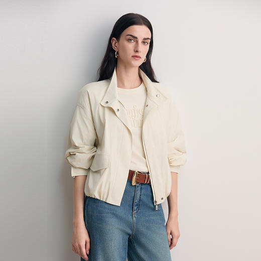 EITIE爱特爱简约纯色宽松显瘦百搭休闲短款外套2026春季新款8503209 商品图3