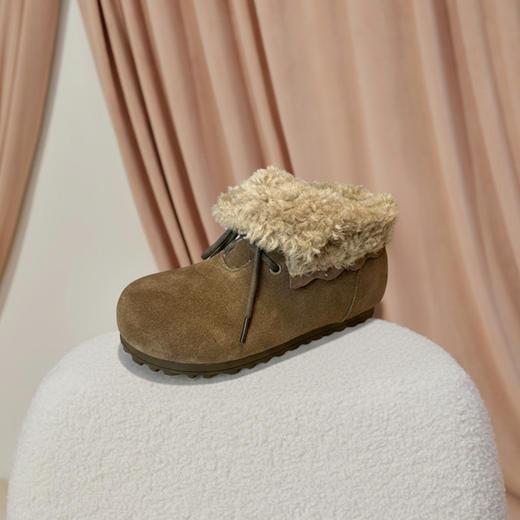 【厚绒保暖】西村名物2025年冬季新款厚底防滑毛绒内里舒适保暖毛毛鞋T25DS40031 商品图7