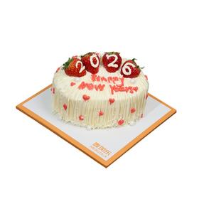 新年草莓蛋糕2026【动物奶油生日蛋糕】