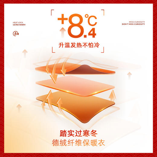 好奇蜜斯红德绒保暖内衣女本命年秋衣秋裤套装打底加厚发热25秋冬-伊莉雅 商品图2