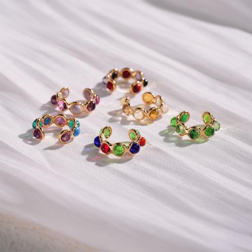 北京仓｜Gripoix Paris-Classic-红紫色 琉璃 耳廓夹［法国设计师］ 商品图3