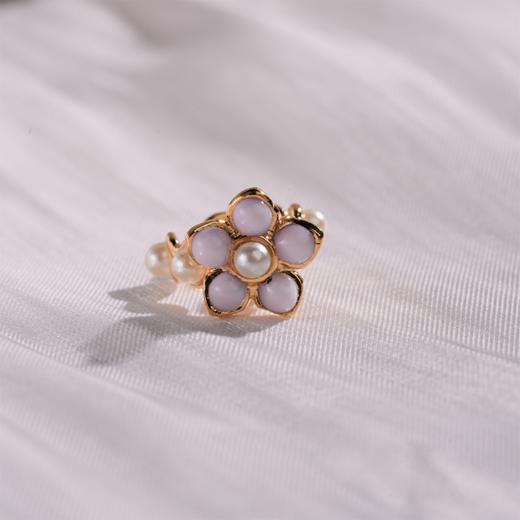 北京仓｜Gripoix Paris-Pearls and Flower-凝白 花朵 琉璃 耳廓夹［法国设计师］ 商品图3