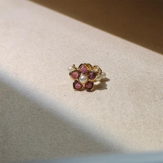 北京仓｜Gripoix Paris-Pearls and Flower-经典红 花朵 琉璃 耳廓夹［法国设计师］ 商品图2