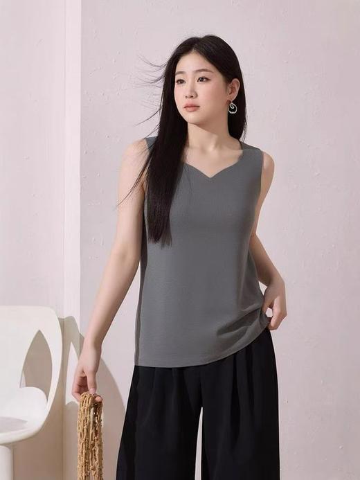 【超暖美背】（海鸥领）徳绒v领宽松保暖背心美背-喜出 商品图0