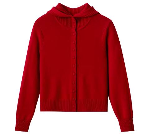  臣禾	【鸿运帽衫】100%绵羊毛 休闲连帽针织外套	JZ254090596 商品图6