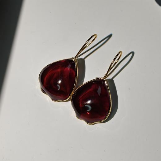 北京仓｜Gripoix Paris-Pop Glamour-流光红 花瓣 琉璃 耳环［法国设计师］ 商品图2