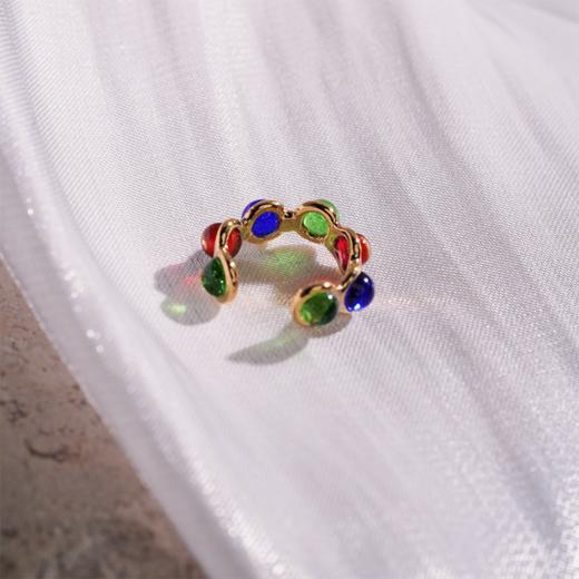 北京仓｜Gripoix Paris-Classic-经典绿色红色 琉璃 耳廓夹［法国设计师］ 商品图1