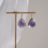 订购5个月到｜Gripoix Paris-Pop Glamour-透光紫 花瓣 琉璃 耳环［法国设计师］ 商品缩略图1